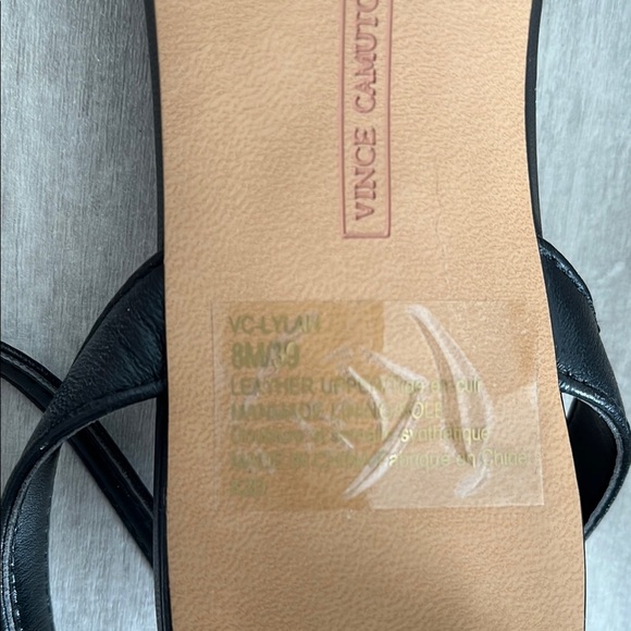 VINCE CAMUTO NWT Lylah Black Leather Ankle Strap Heel Sandal, Size 8/39 - Picture 12 of 15